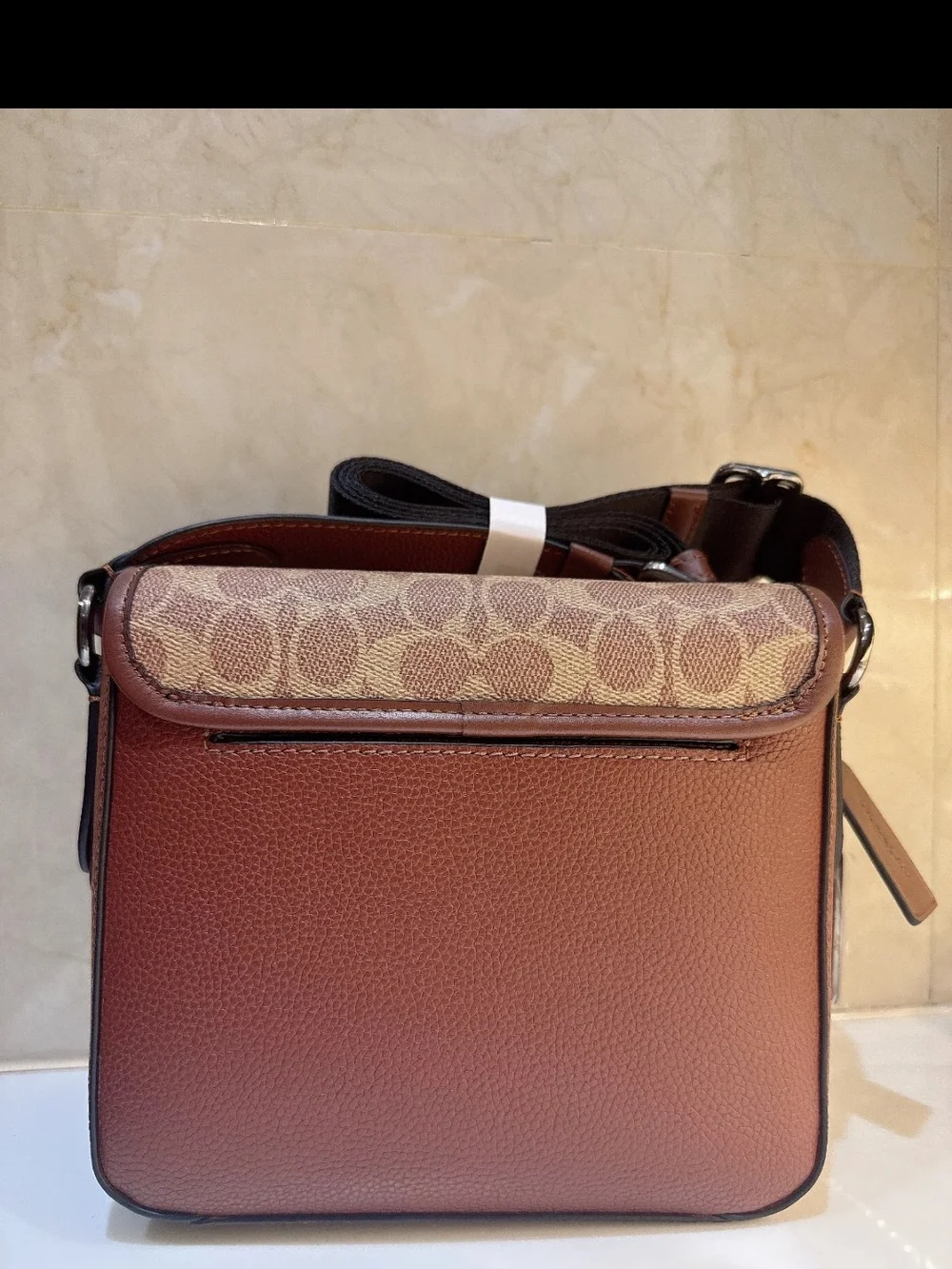 Coach Brown Signature Snoopy Patch Messenger Bag
